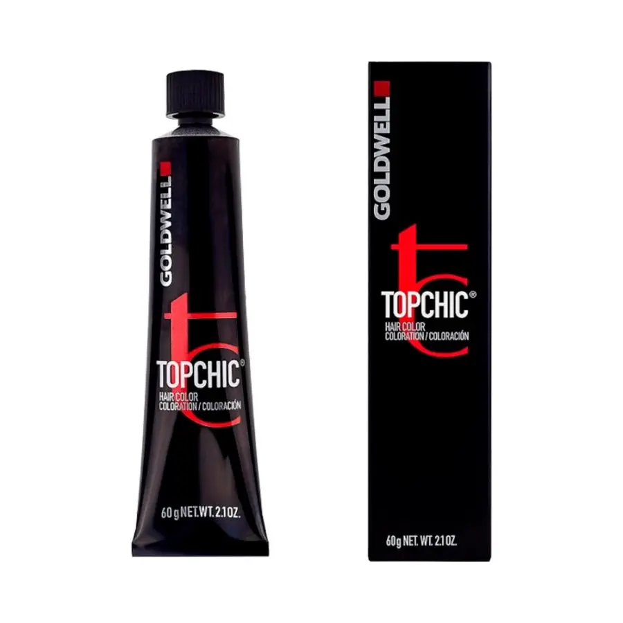 PO Goldwell Topchic Pernament Hair Color Elumenated 6N@RV 60 ml POŠKOZENÉ