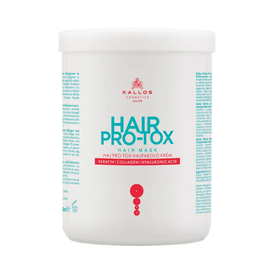 Kallos KJMN Hair Pro-tox Hair Mask Cream with Keratin, Collagen and Hyaluronic acid 1000 ml