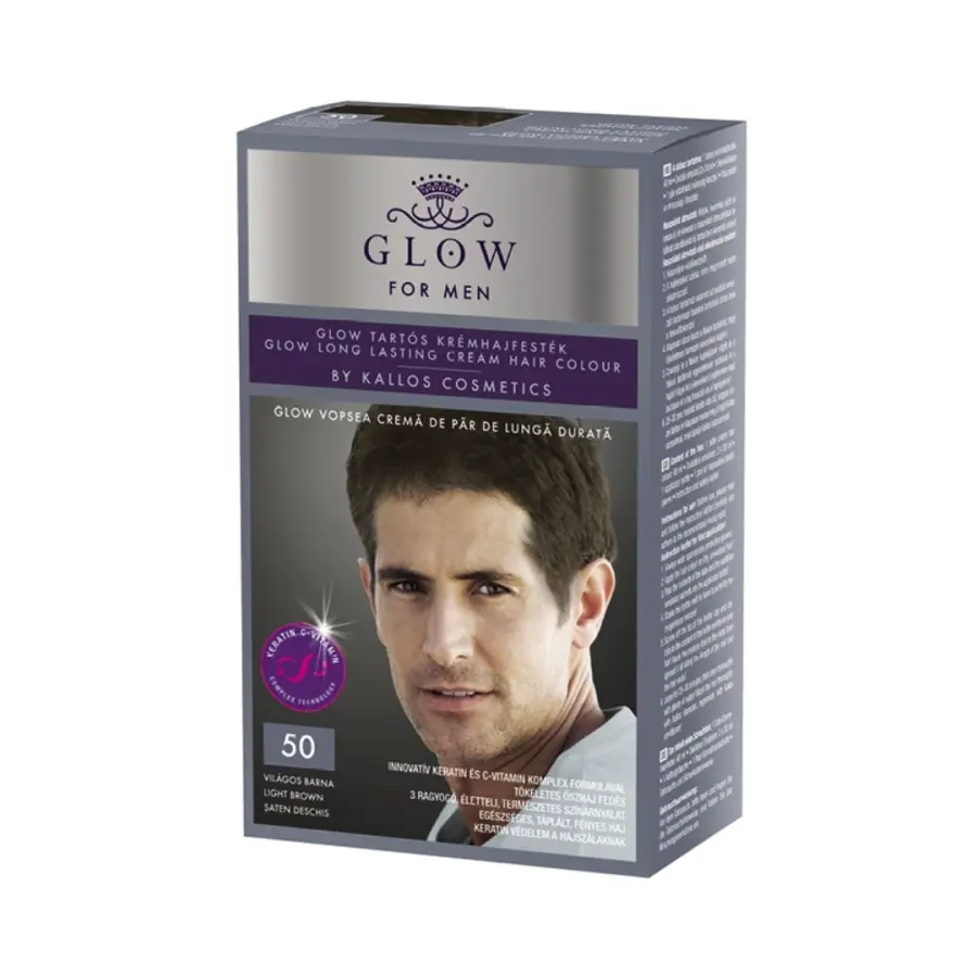 10774-kal07121~1 Kallos Glow Long Lasting Cream Hair Colour 50, 40ml MEN