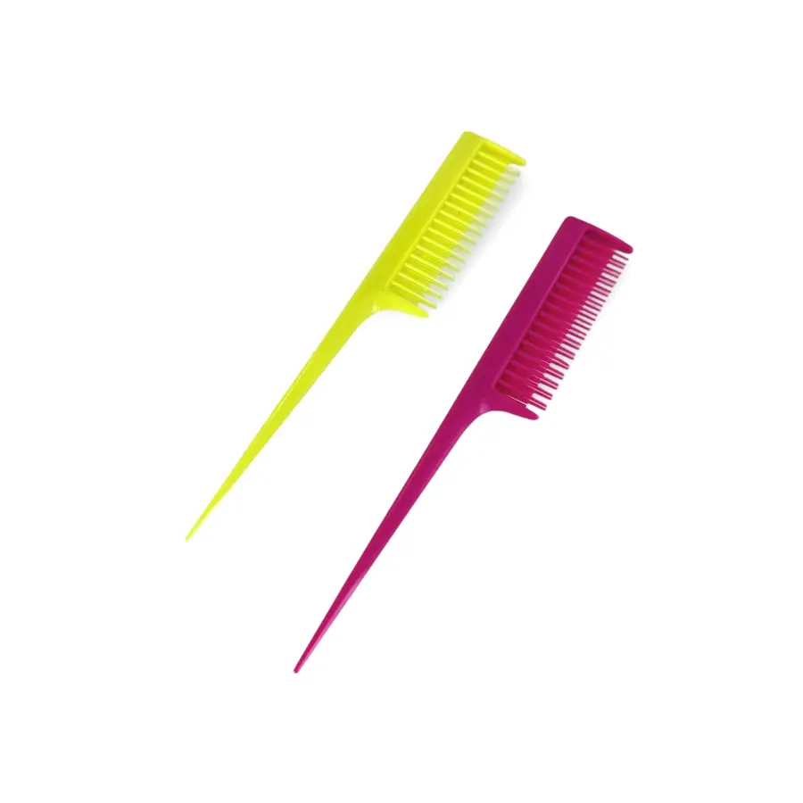 Bifull Rat tail comb with double teeth colour mix (1pc)